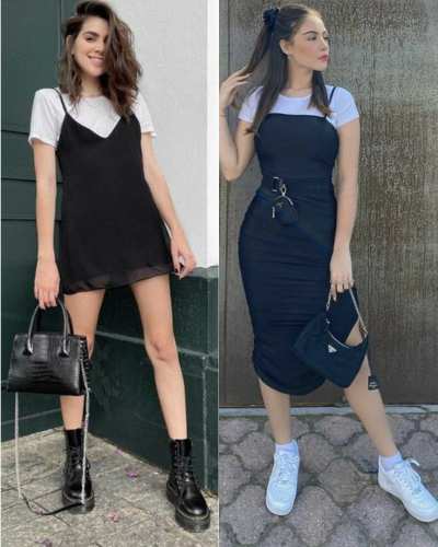 Cómo combinar blusas con vestidos