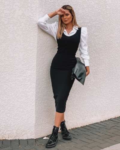 Cómo combinar blusas con vestidos