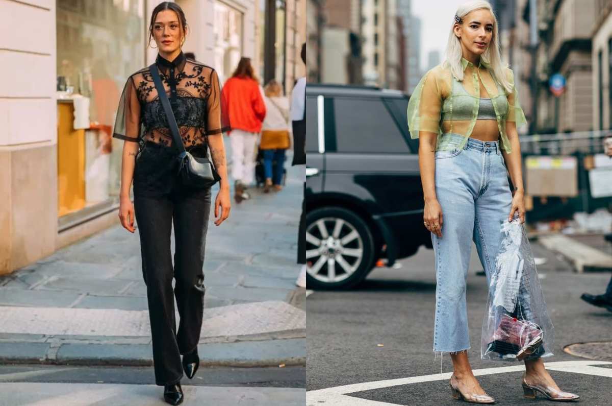 Looks con camisas transparentes; así debes llevarla para dar clases de moda en la oficina