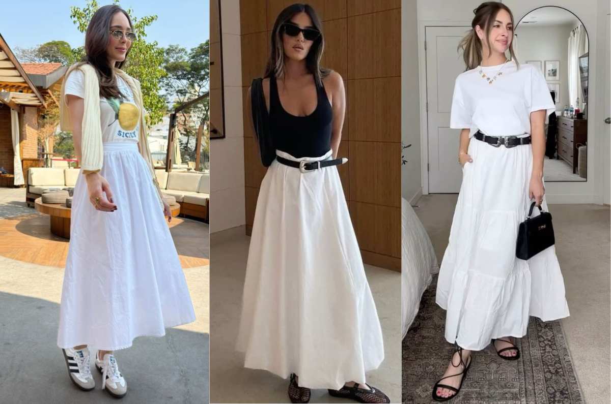 Maxifalda blanca: 5 outfits que te harán lucir fresca y elegante en verano