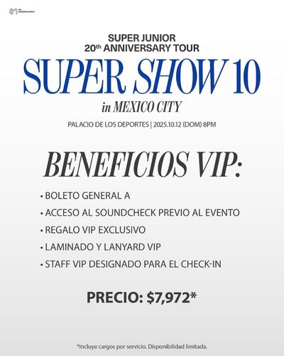 Precios concierto de Super Junior en CDMX pases VIP