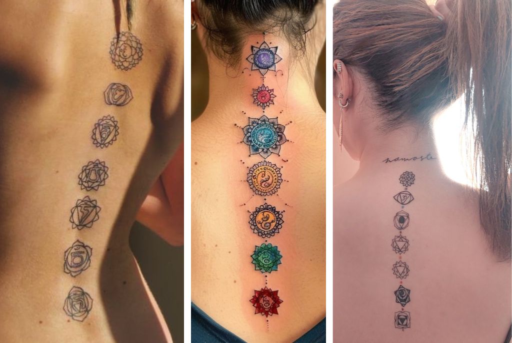 Tatuaje de chakras en espalda