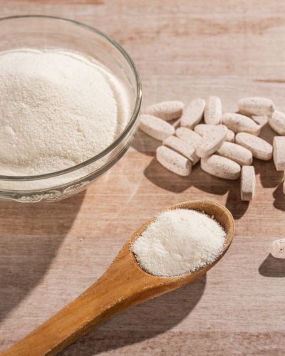 Colágeno hidrolizado en polvo y tabletas para rejuvenecer la piel