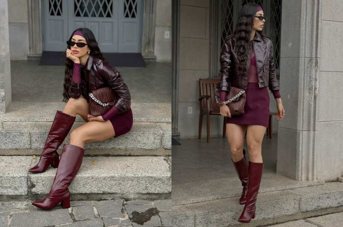 ¿Cómo combinar botas color vino este otoño 2025?