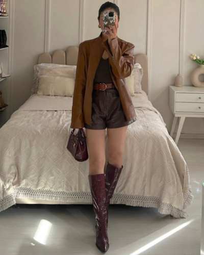 Outfits con botas color vino - Pinterest
