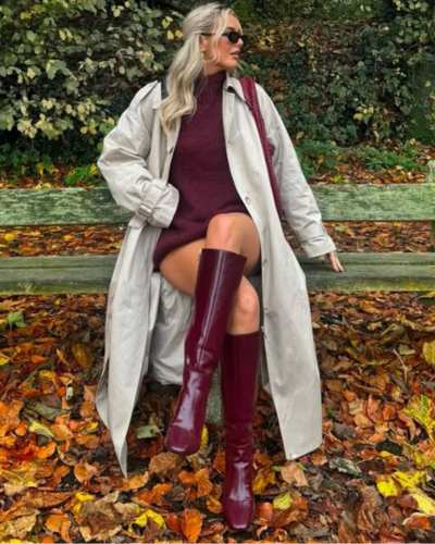 Outfits con botas color vino - Pinterest