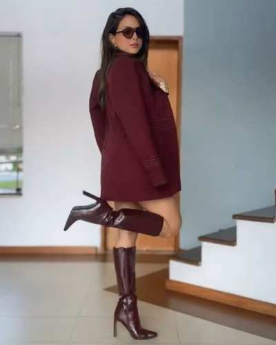 Outfits con botas color vino - Pinterest