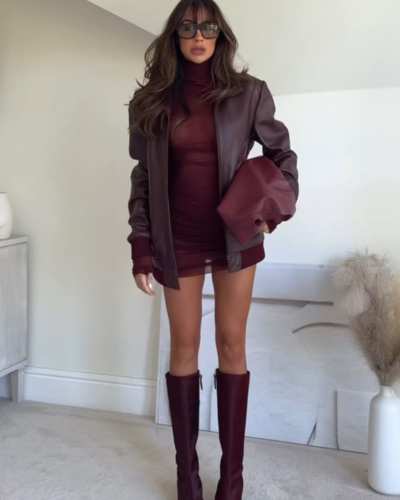 Outfits con botas color vino - Pinterest