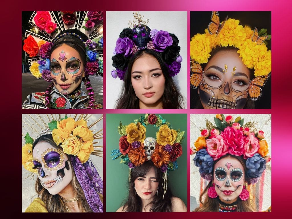 Ideas para inspirarte a armar tu propia corona de Catrina