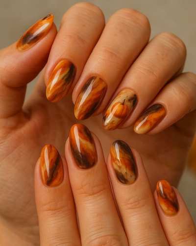 Manicura latte de calabaza