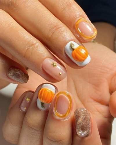 Uñas Pumpkin Spice Latte