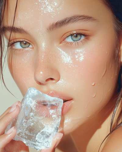 hielo en la cara