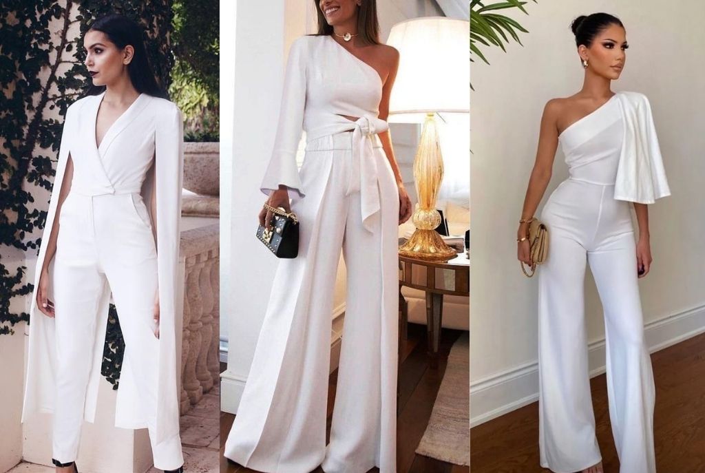 Jumpsuit blanco para una boda civil