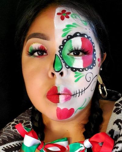 maquillaje de calaca patriotica