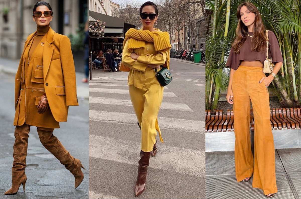 Outfits en color mostaza que dominarán el otoño-invierno 2025
