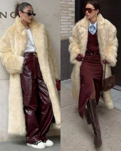 Outfits con abrigos de peluche