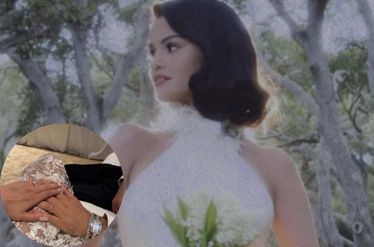 Selena Gomez lució uñas glaseadas para su boda: la tendencia de manicure nupcial