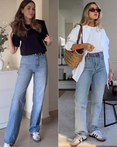 Outfits con jeans rectos 