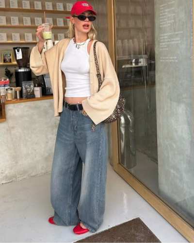 Outfits con jeans baggy 