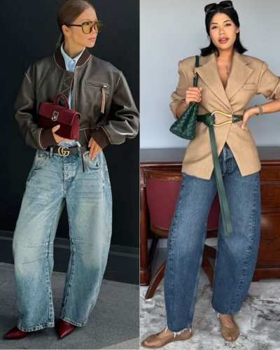 Outfits con jeans barrel 