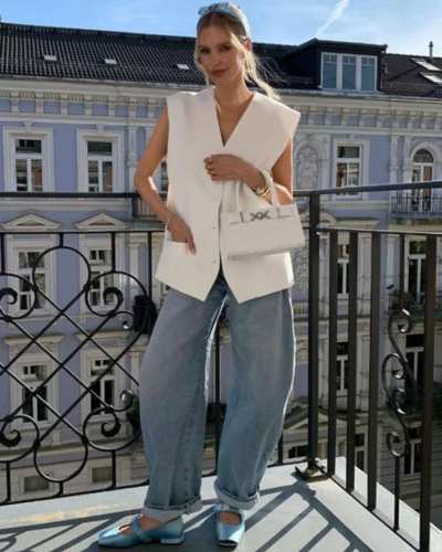 Outfits con jeans barrel 