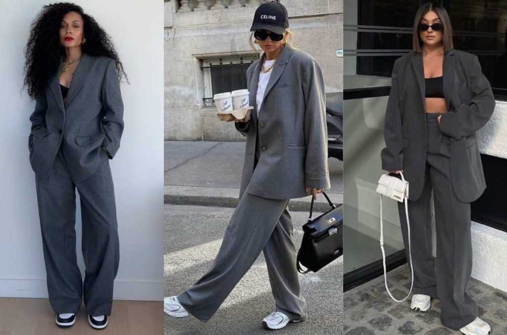 Traje gris, tendencias de moda 2025