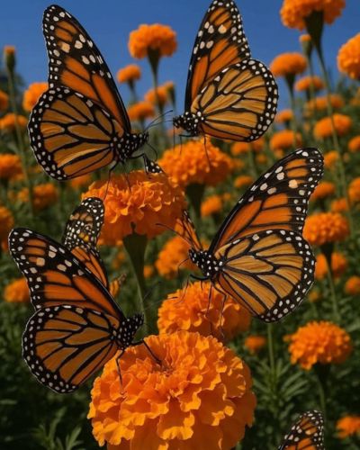 Flor de cempasúchil en Día de Muertos