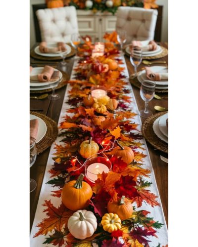 Decoración de Mesa de Halloween con flores secas
