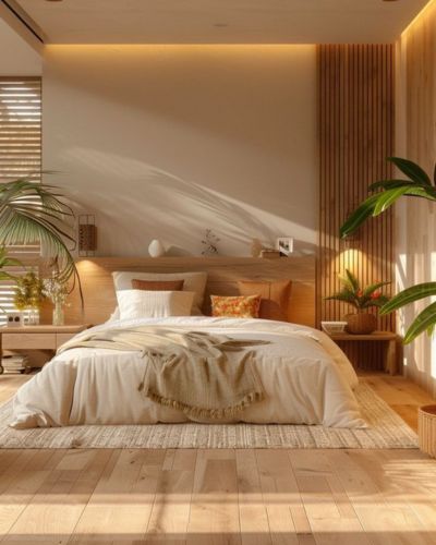 Recamara en tonos neutros