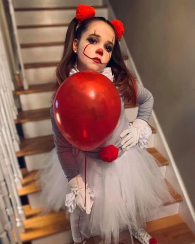 Maquillaje de It el payaso en niñas