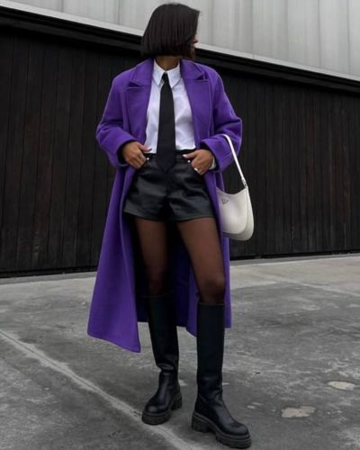 Outfits con color morado intenso