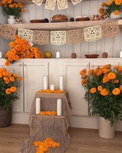 Altares minimalistas para Día de Muertos