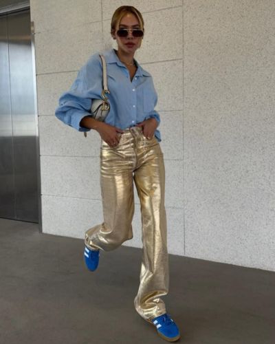 Pantalones metálicos 
