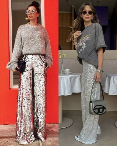 Pantalones metálicos 