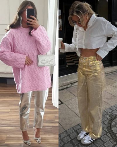 Pantalones metálicos 