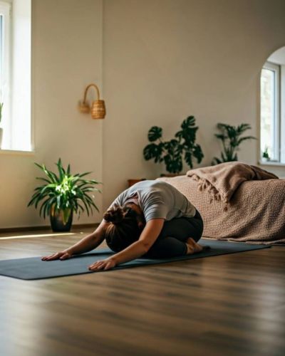 Rutina de yoga matutina: postura el niño