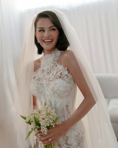 Selena gomez en vestido de novia