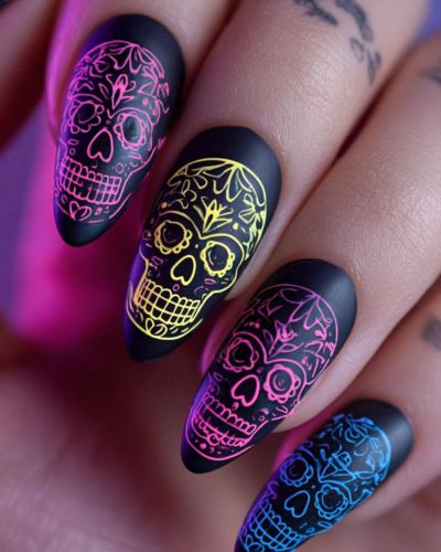 Uñas con catrinas: 5 diseños coloridos para Día de Muertos 4