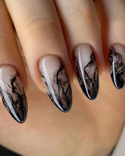 Uñas efecto mármol 