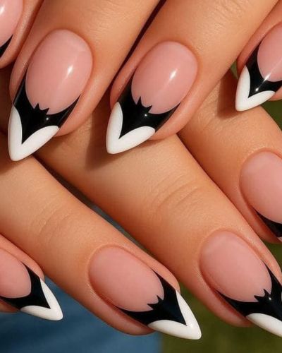 Tendencias de uñas para Halloween en blanco