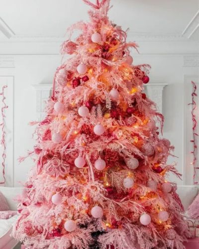 Árbol de decoración de color rosa