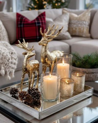 Decoraciones navideñas con velas