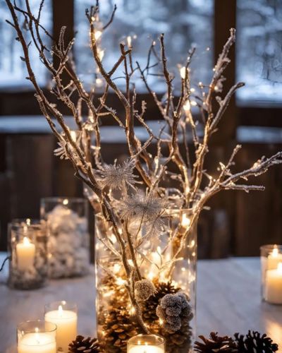 Centros de mesa con materiales reciclables