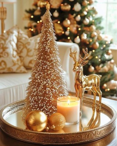 Decoraciones navideñas con velas