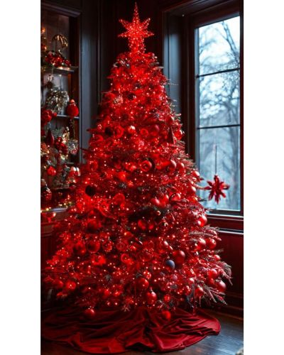 Árboles de colores: rojo intenso