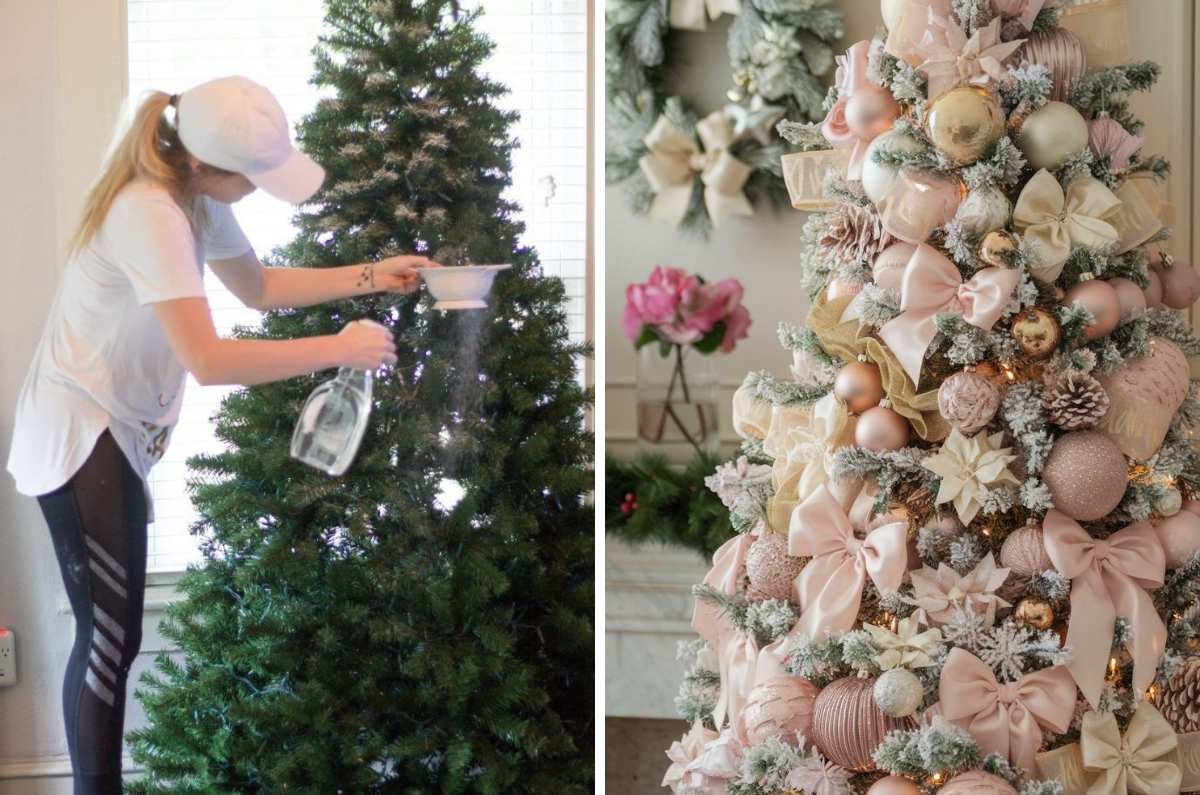 ¿Cómo hacer nieve artificial para mi árbol de Navidad nevado?