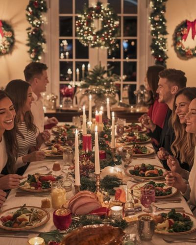 Cena navideña en familia 