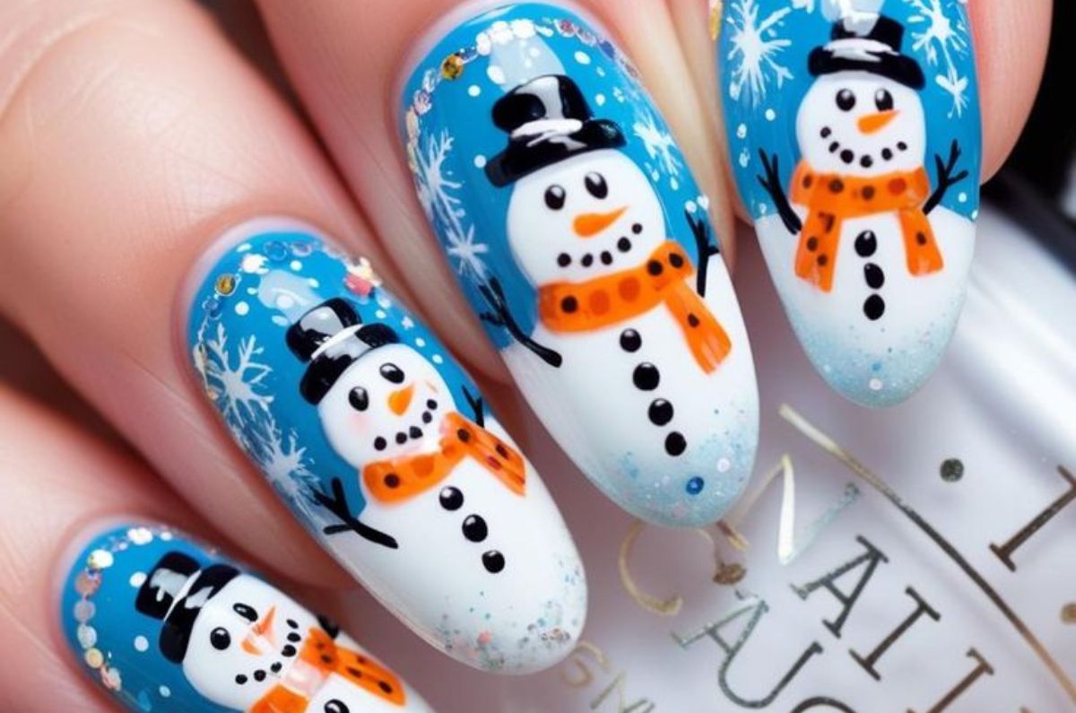 Diseños de uñas con muñecos de nieve que serán tendencia esta Navidad 2025