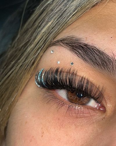 pestañas con glitter