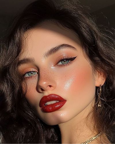 Labial para invierno 2025 con maquillaje neutro sobre piel clara